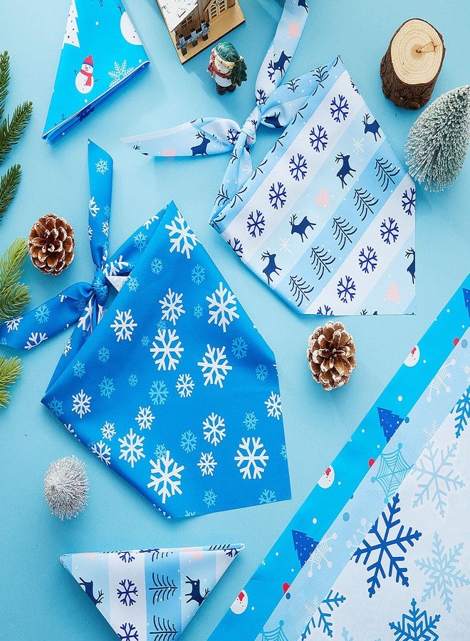 Abbylike 100 Pcs Winter Dog Bandanas Bulk Blue Snowflake Bandanas for Dogs Triangle Kerchief Bibs Scarf Set for Pet Winter Costume Photo Props Accessories Pet Shops, 25 Styles(31.5 x 21.7 x 21.7 Inch) - Image 5